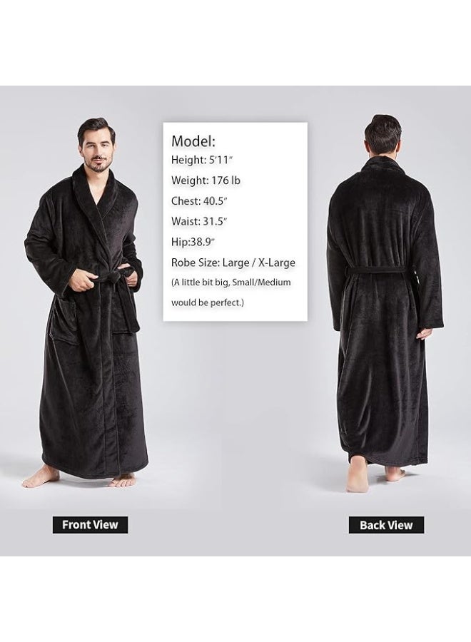 Nakhl Men‘s Fleece Robe, Soft Plush Robe for Men, Fluffy Bathrobe with Belt &2 Pockets，for Bath Shower Spa - Image 2